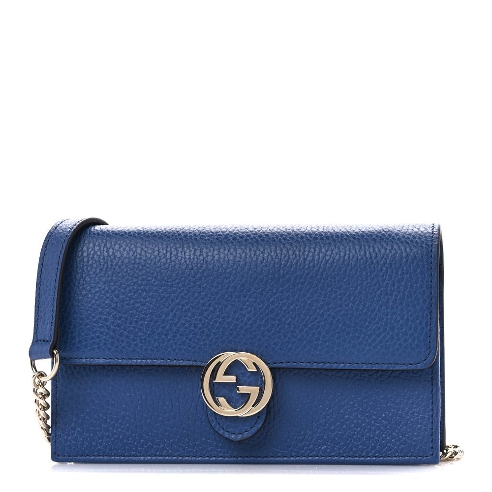 AUTHENTIC GUCCI Blue Leather Crossbody Bag